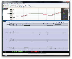 Polyphonic Transcription - See how the performance in the top has been notated